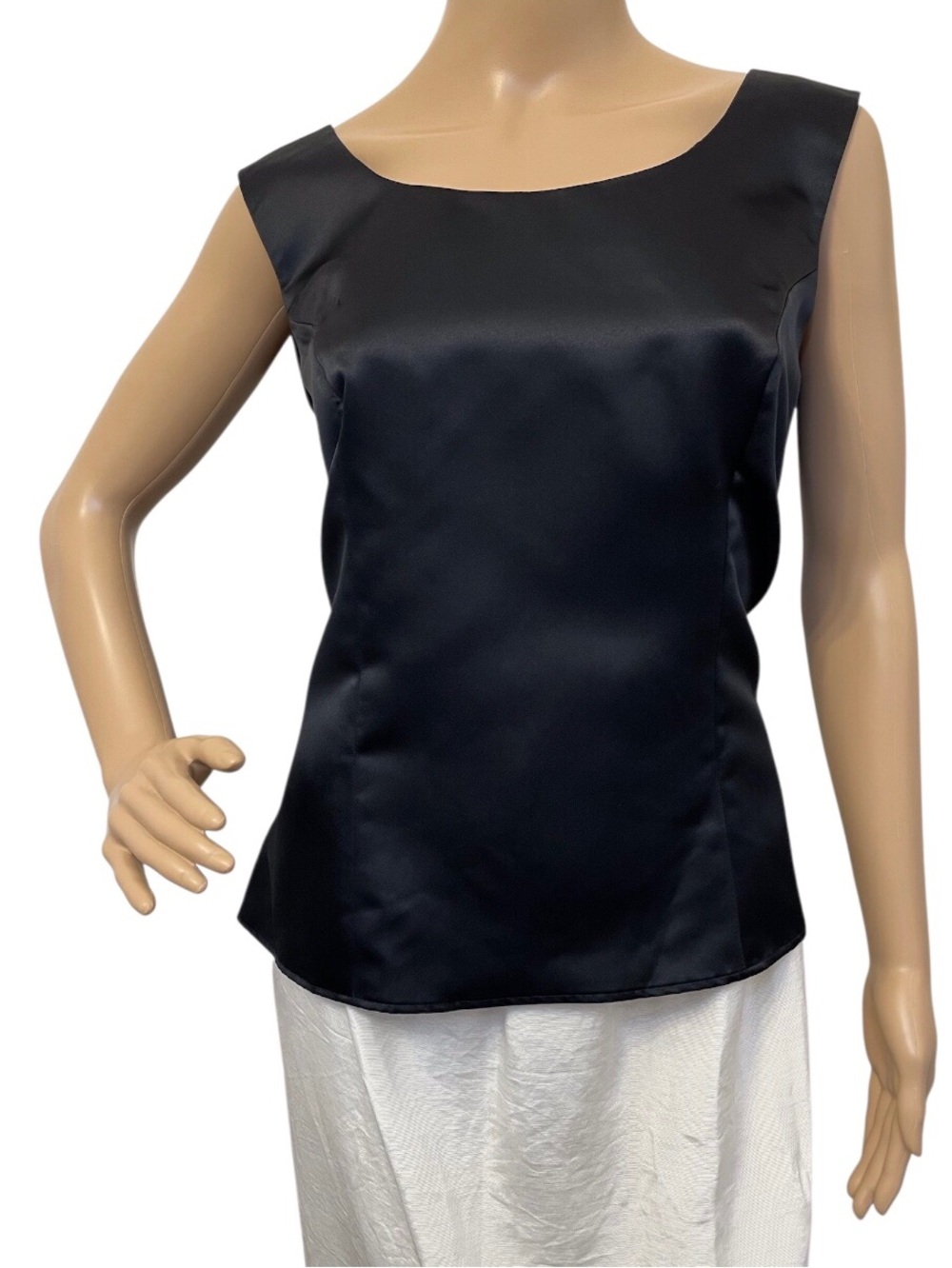 Solini Collection Black Sleeveless Satin Women's Top,10